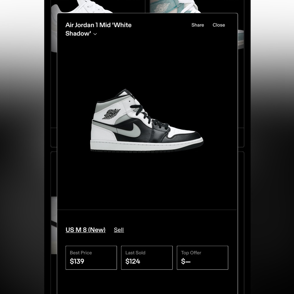 Air Jordan 1 Mid “White Shadow”
